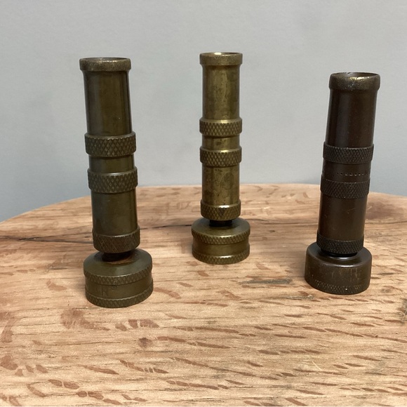 Vintage Brass Water Hose Nozzles - Set of 3 with 2 of them marked - Collectible - Picture 3 of 10